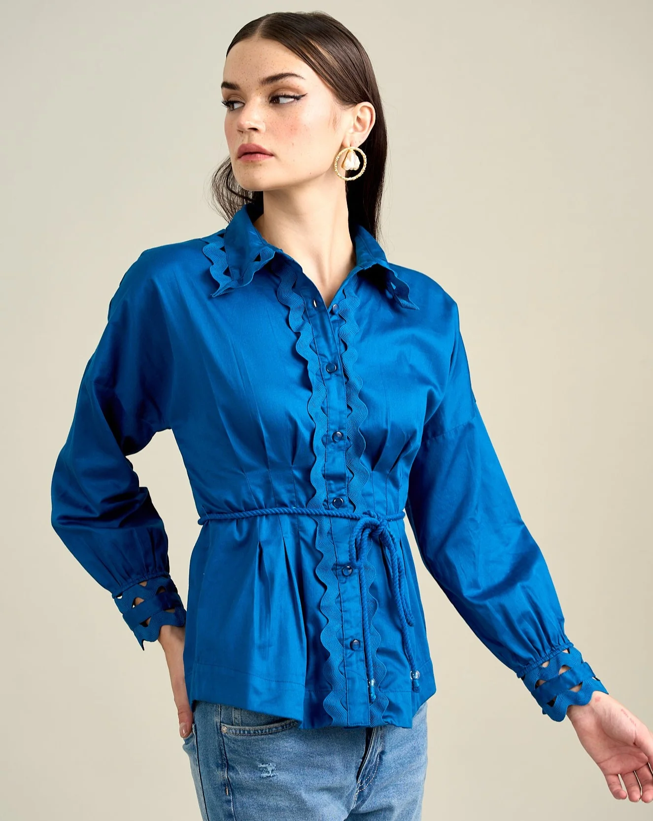 Cotton Satin Shirt - Image 26